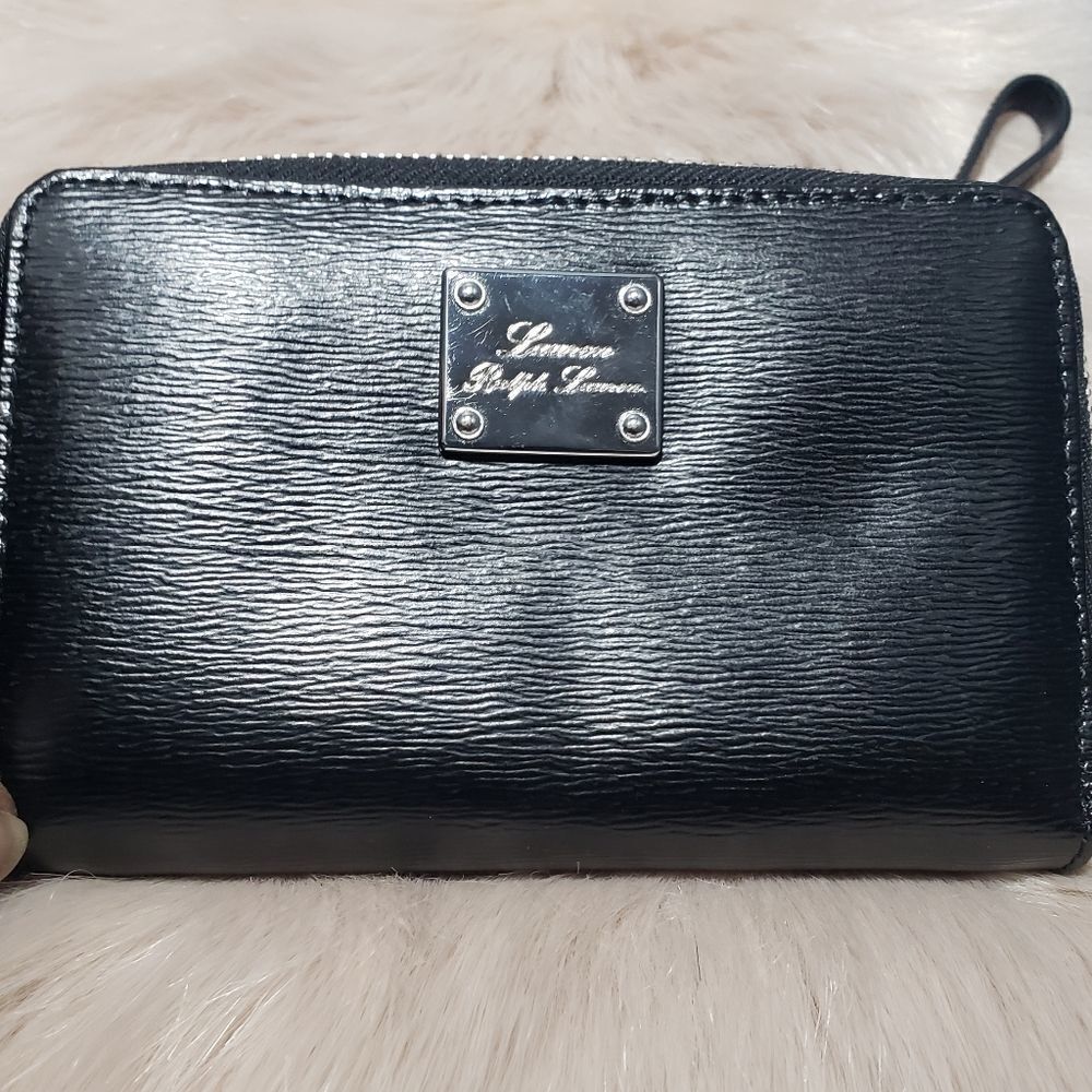 Lauren Ralph Lauren Black Leather Clutch Wallet